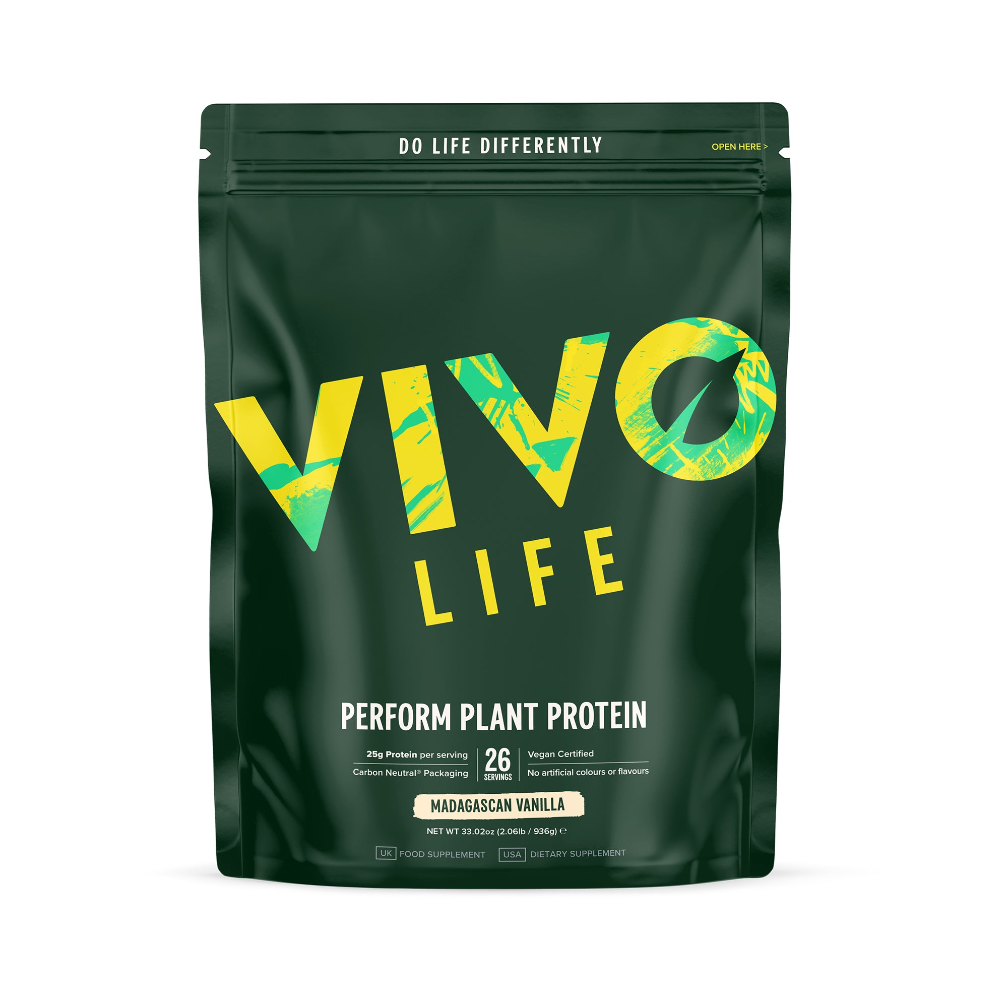 Proteína vegetal cruda y BCAA en polvo Vivo Perform 988 g - Vivo Life España