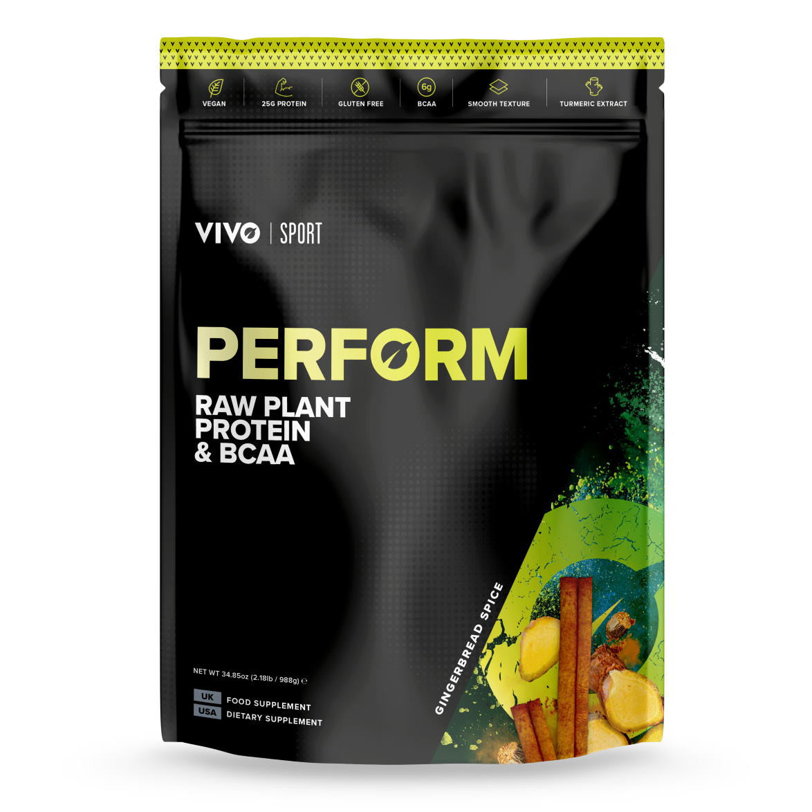 Vivo Perform Raw Plant Protein and BCAA Powder 988g - Vivo Life Greece